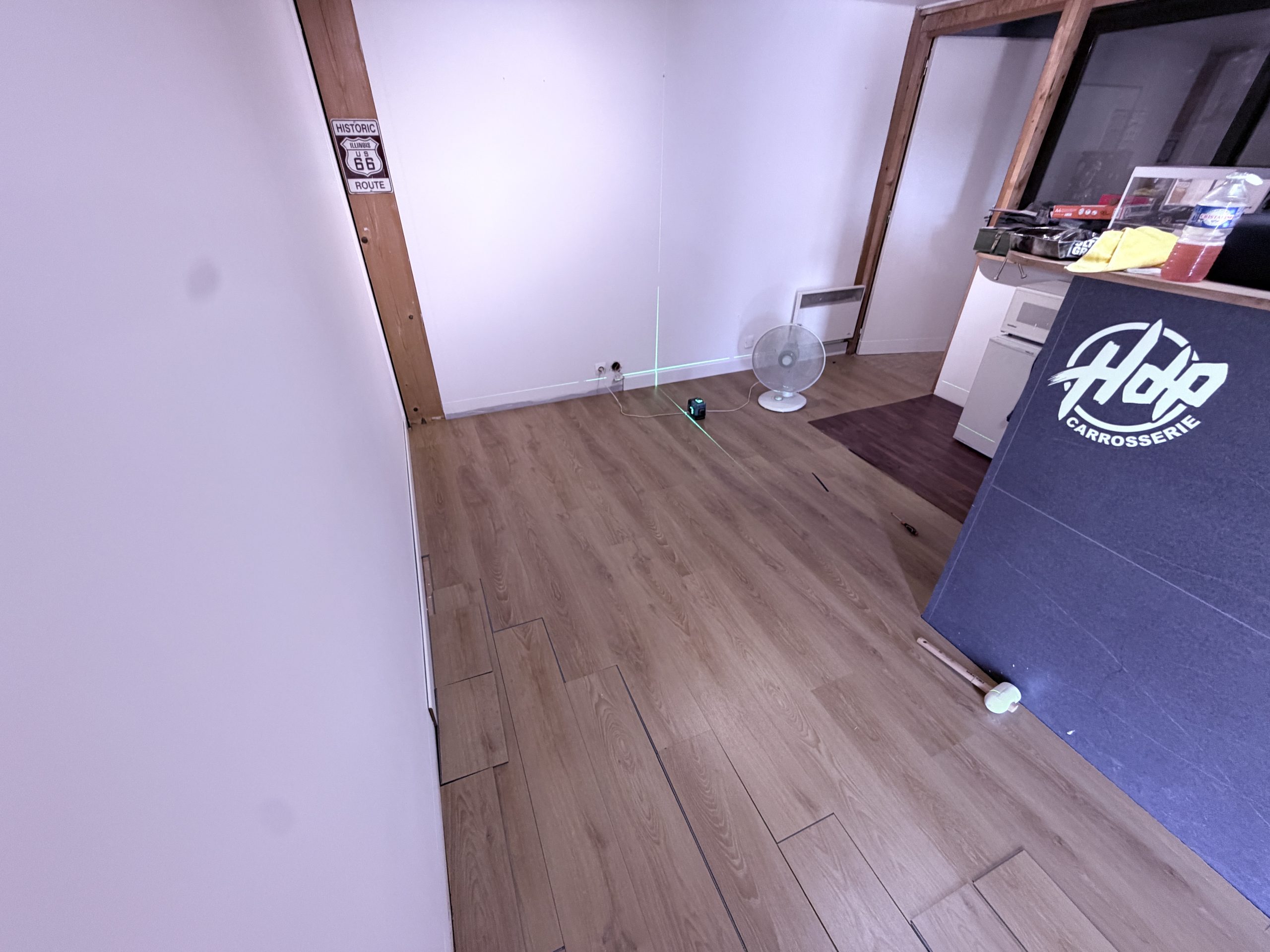 Lames de parquet posées