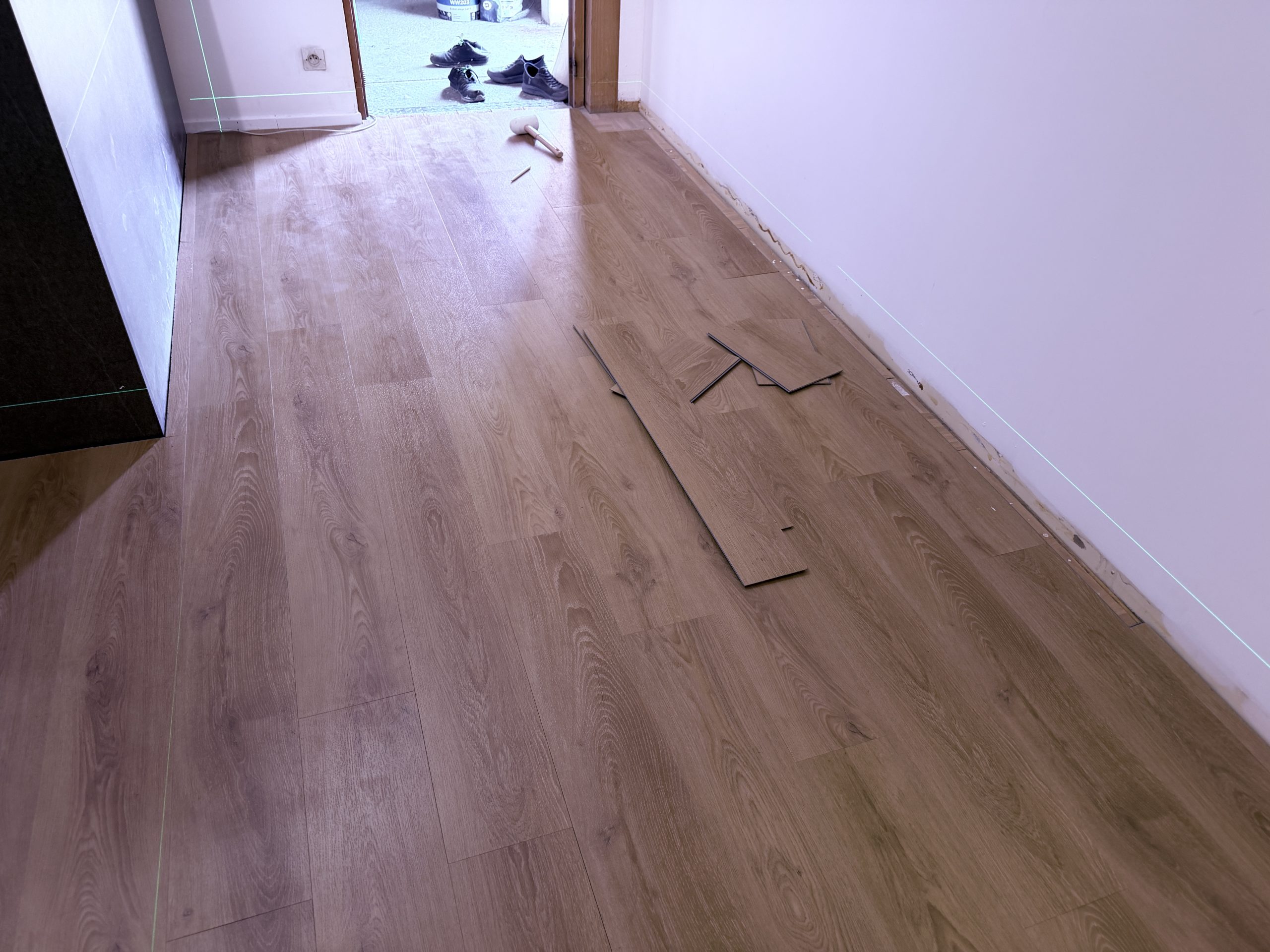 Zone accueil avec nouveau parquet