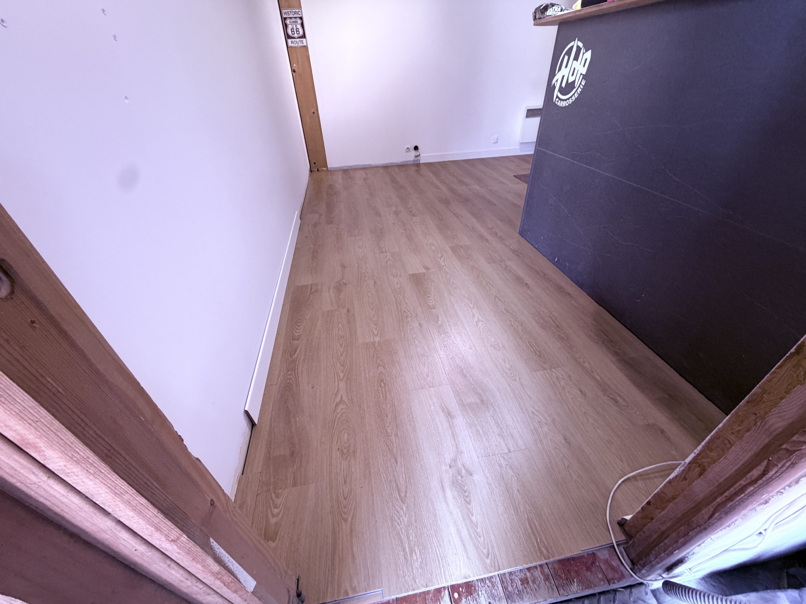 Parquet de l'accueil terminé